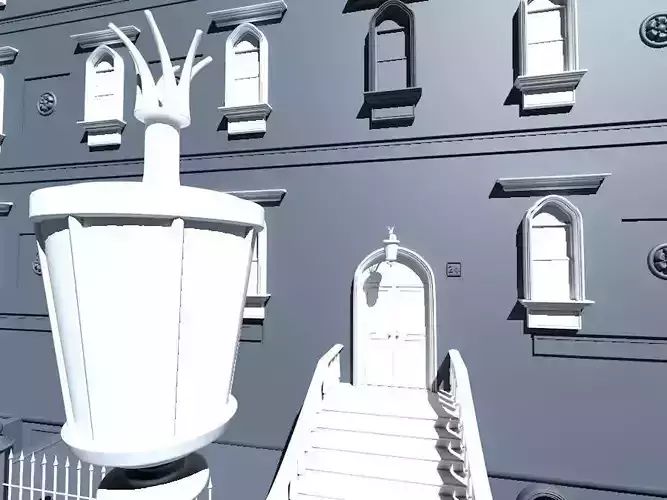 New York City Fancy Building Facade - NO Textures