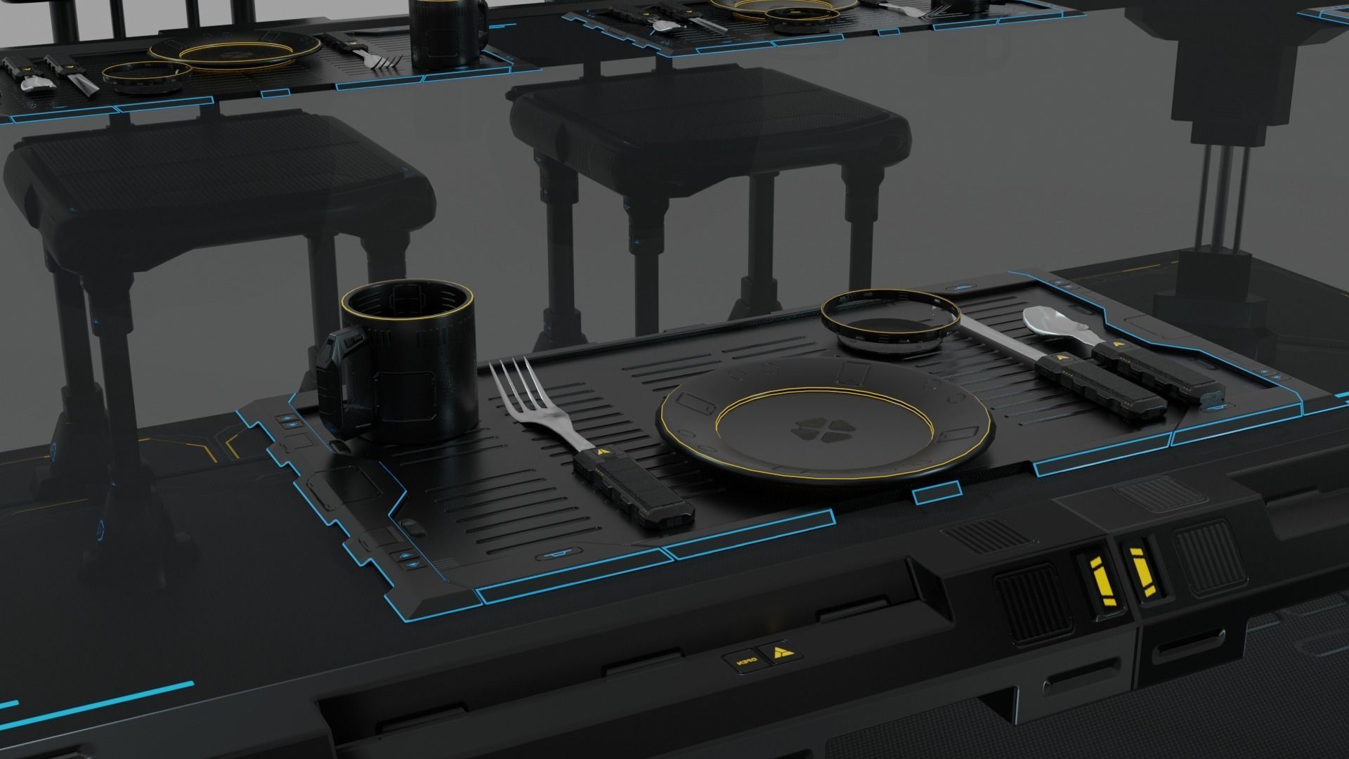 Y2J Table Set 3D model_2