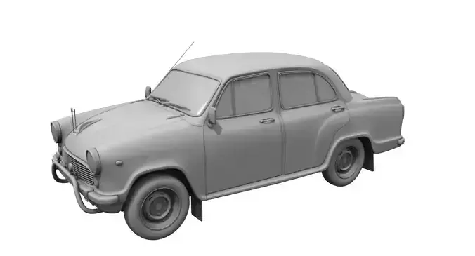 ambassador car detail 3d model