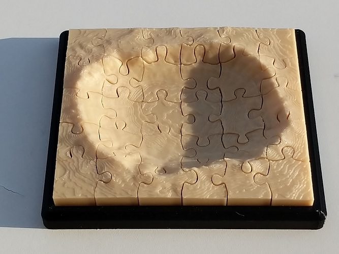 Jigsaw Puzzle of Meteor Crater in Arizona with Frame 3D print model