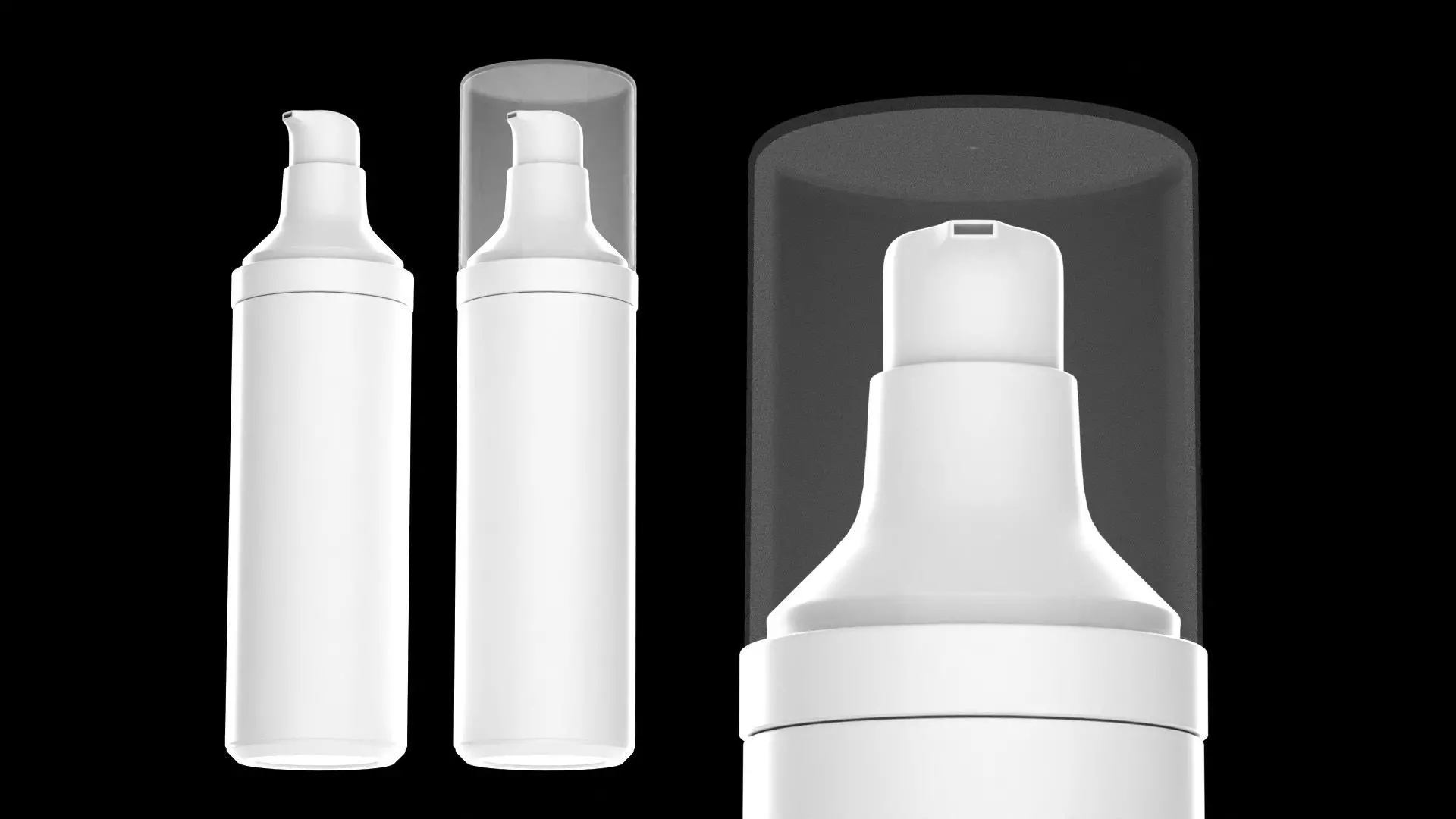 Cylindrical Airless Pump Bottle 3D model