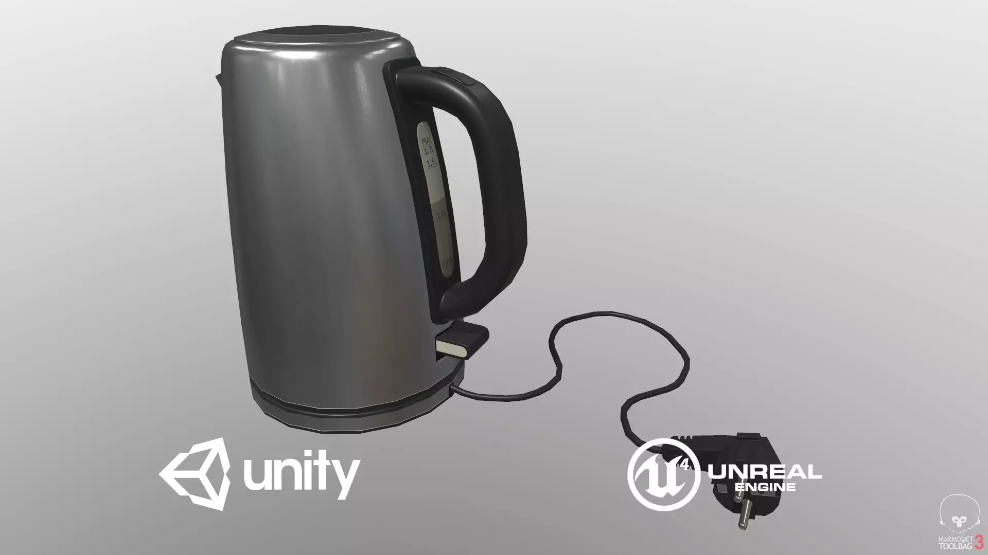 Electric Kettle Low-poly 3D model_0