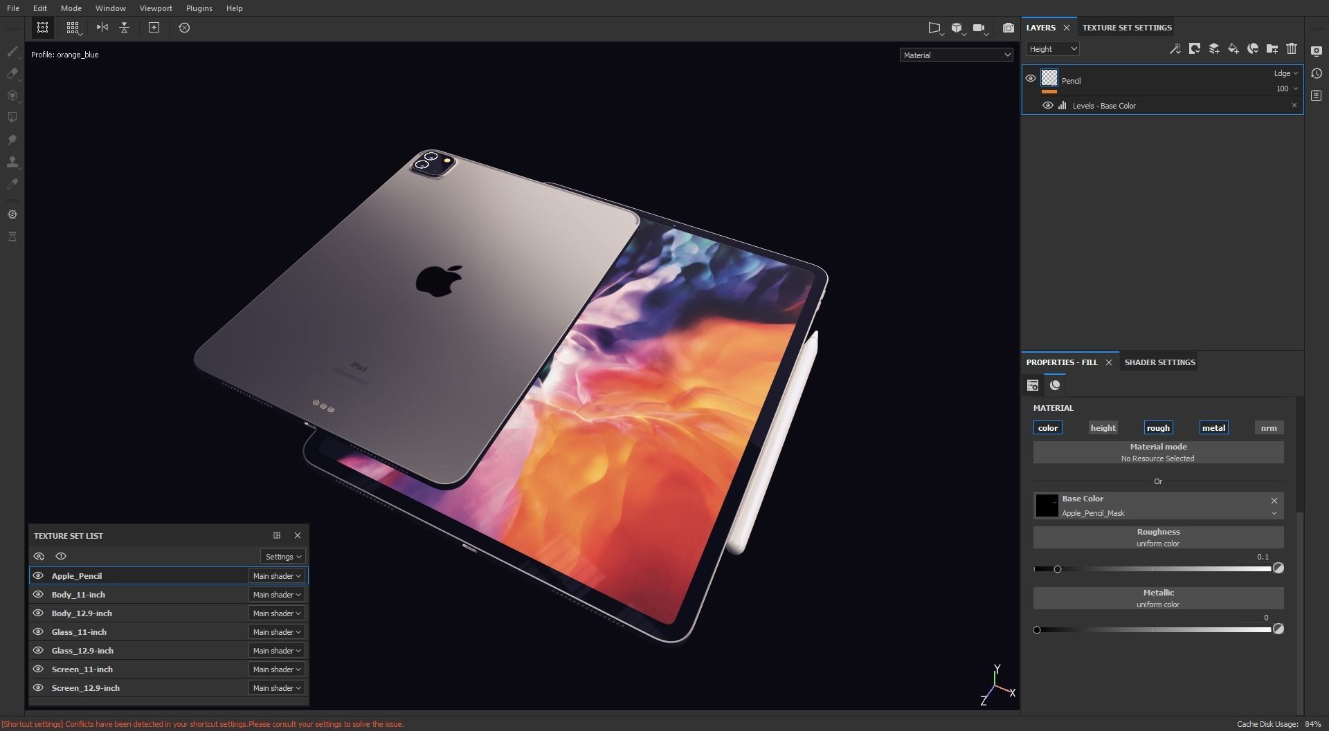 iPad Pro with Apple Pencil 2 Low-poly 3D model_24