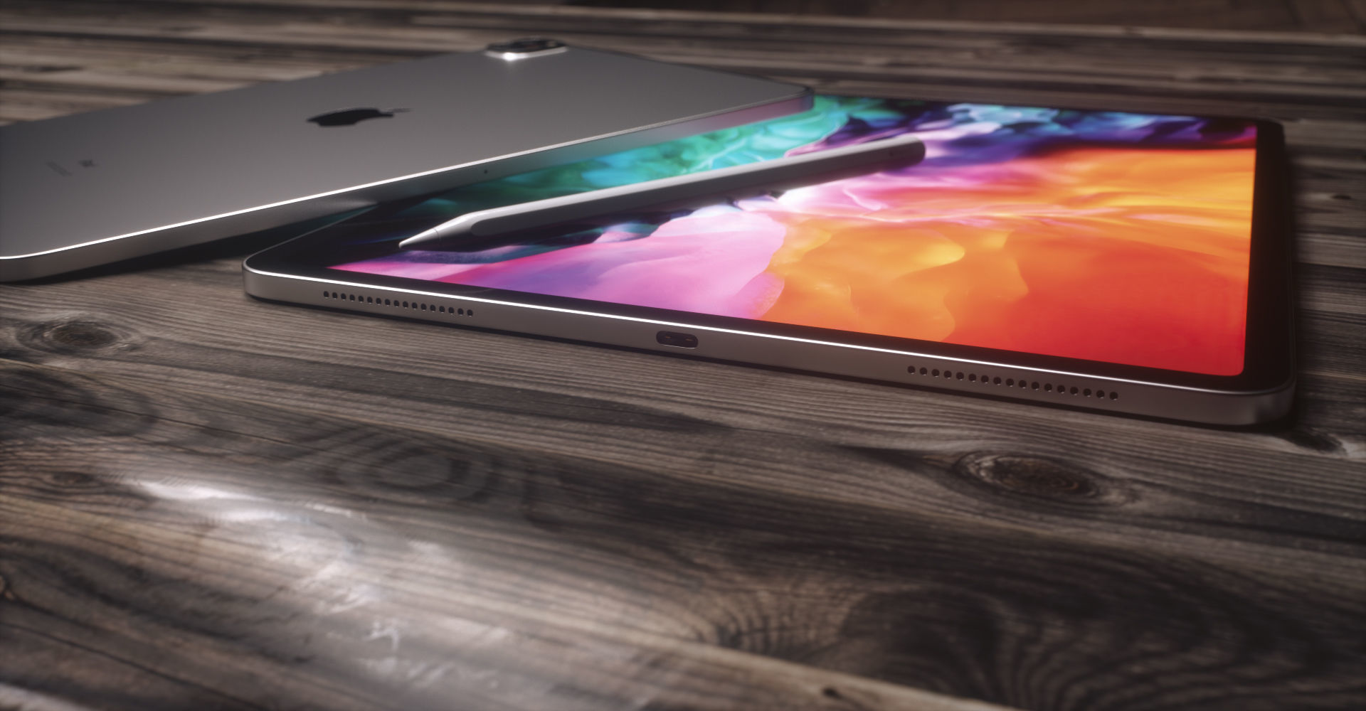 iPad Pro with Apple Pencil 2 Low-poly 3D model_17