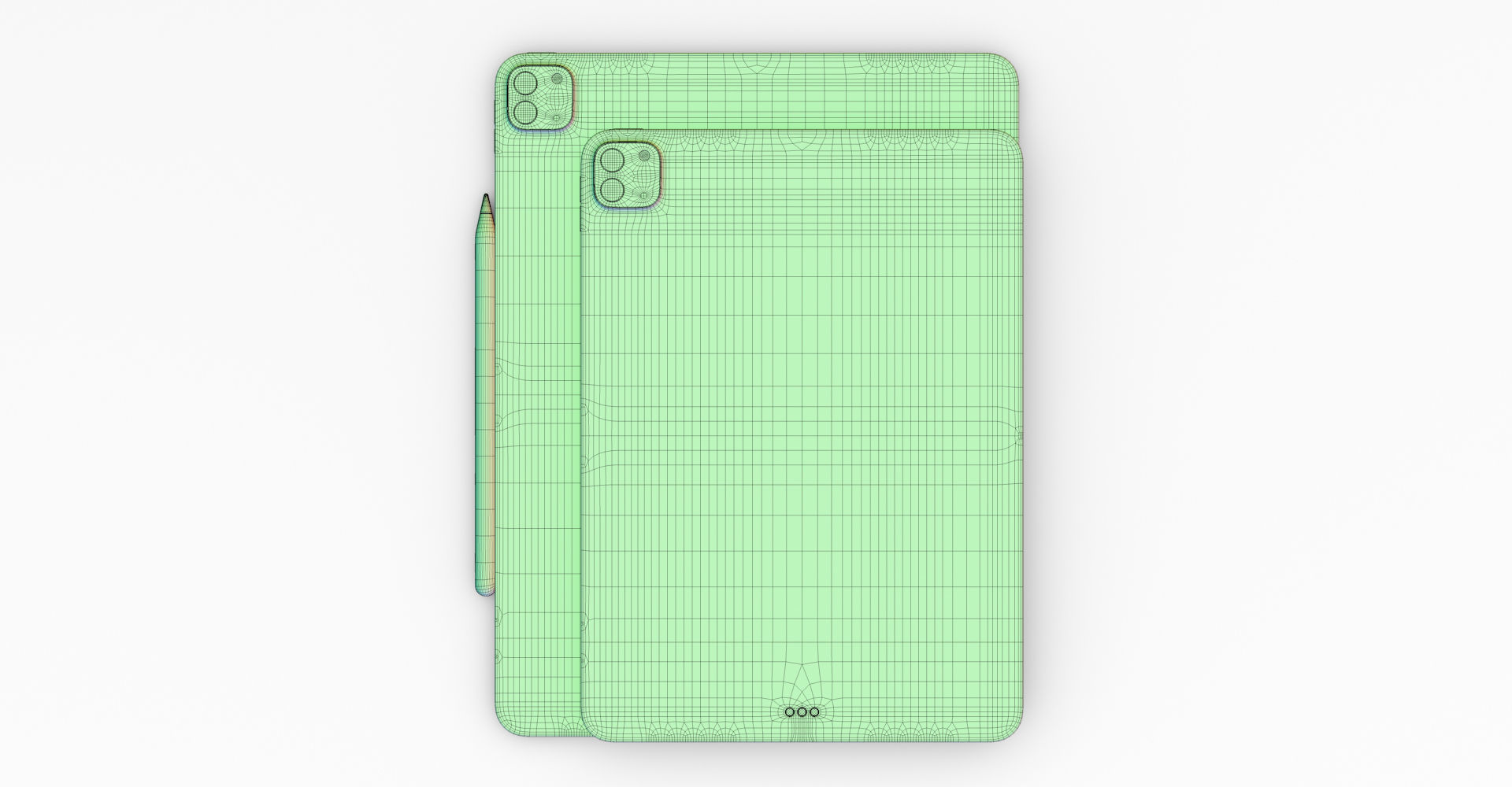iPad Pro with Apple Pencil 2 Low-poly 3D model_6