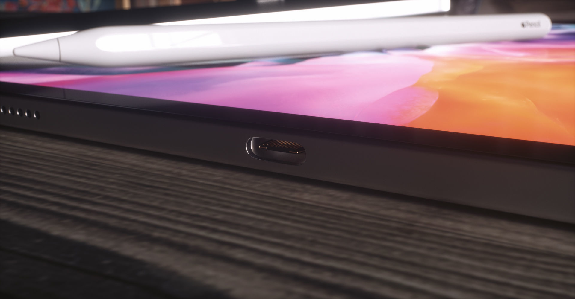 iPad Pro with Apple Pencil 2 Low-poly 3D model_18