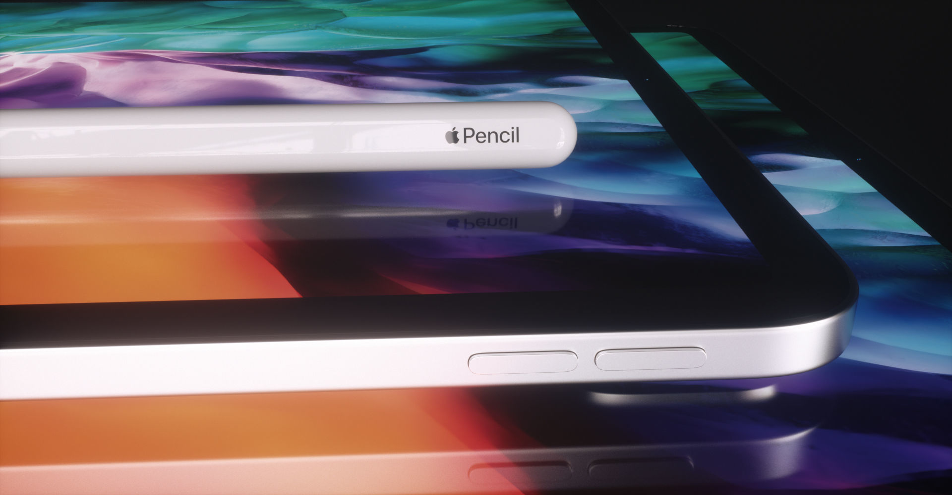 iPad Pro with Apple Pencil 2 Low-poly 3D model_1