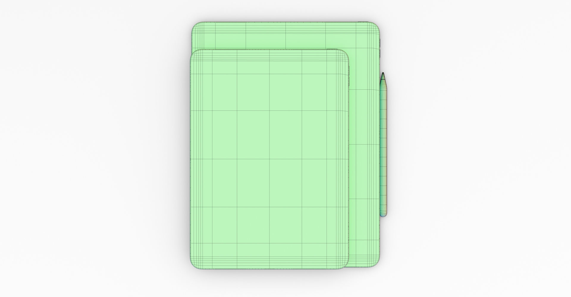 iPad Pro with Apple Pencil 2 Low-poly 3D model_14
