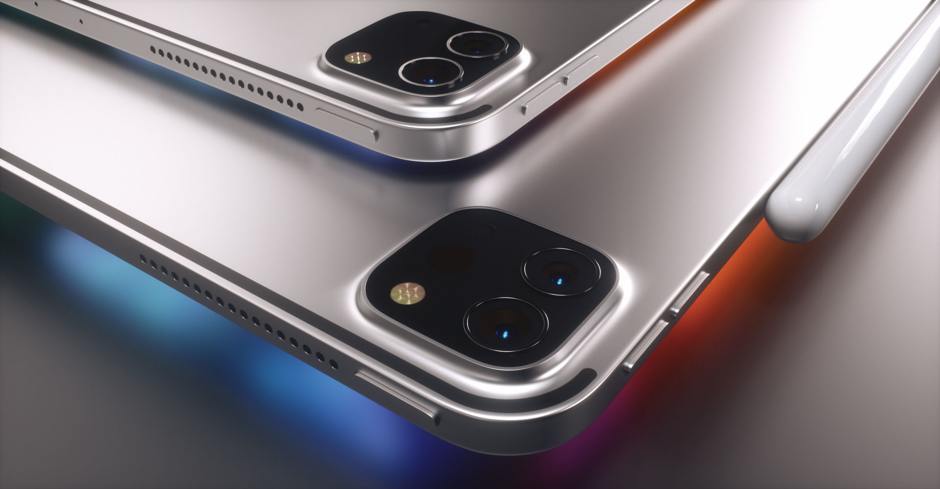 iPad Pro with Apple Pencil 2 Low-poly 3D model_7