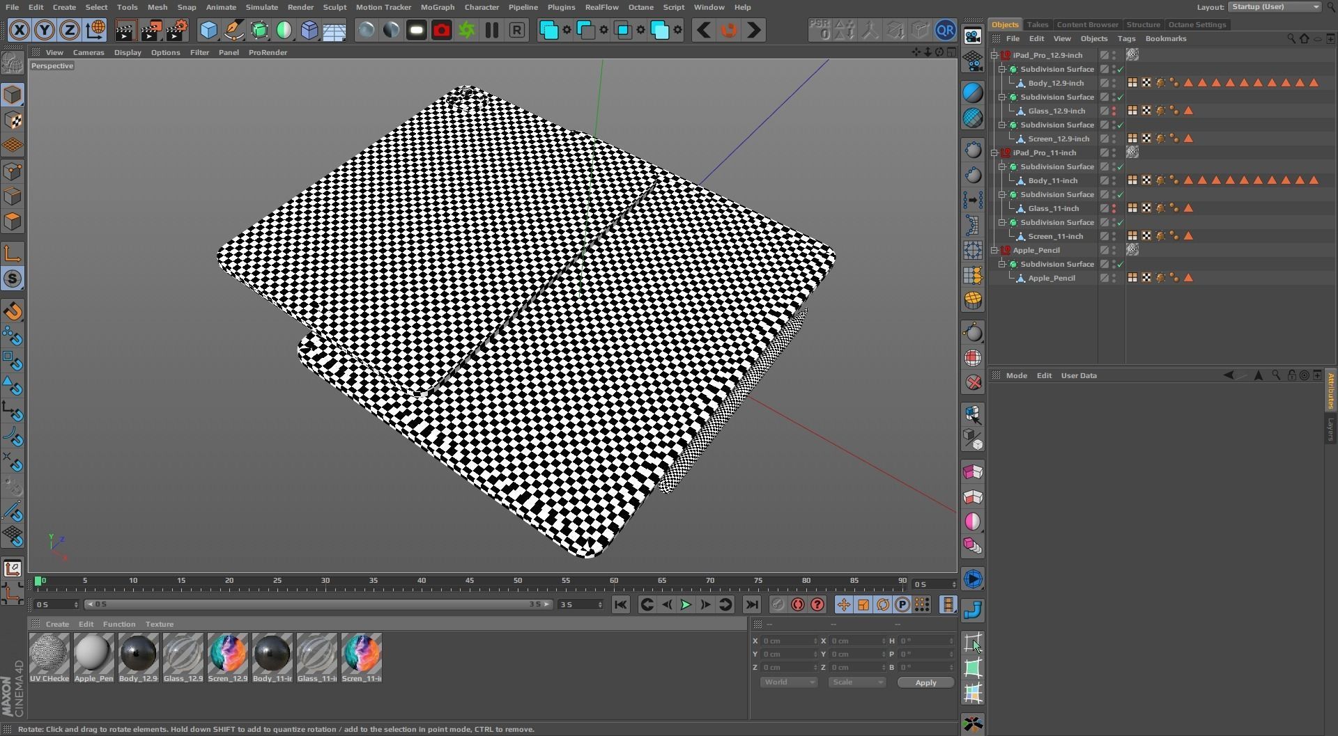 iPad Pro with Apple Pencil 2 Low-poly 3D model_21