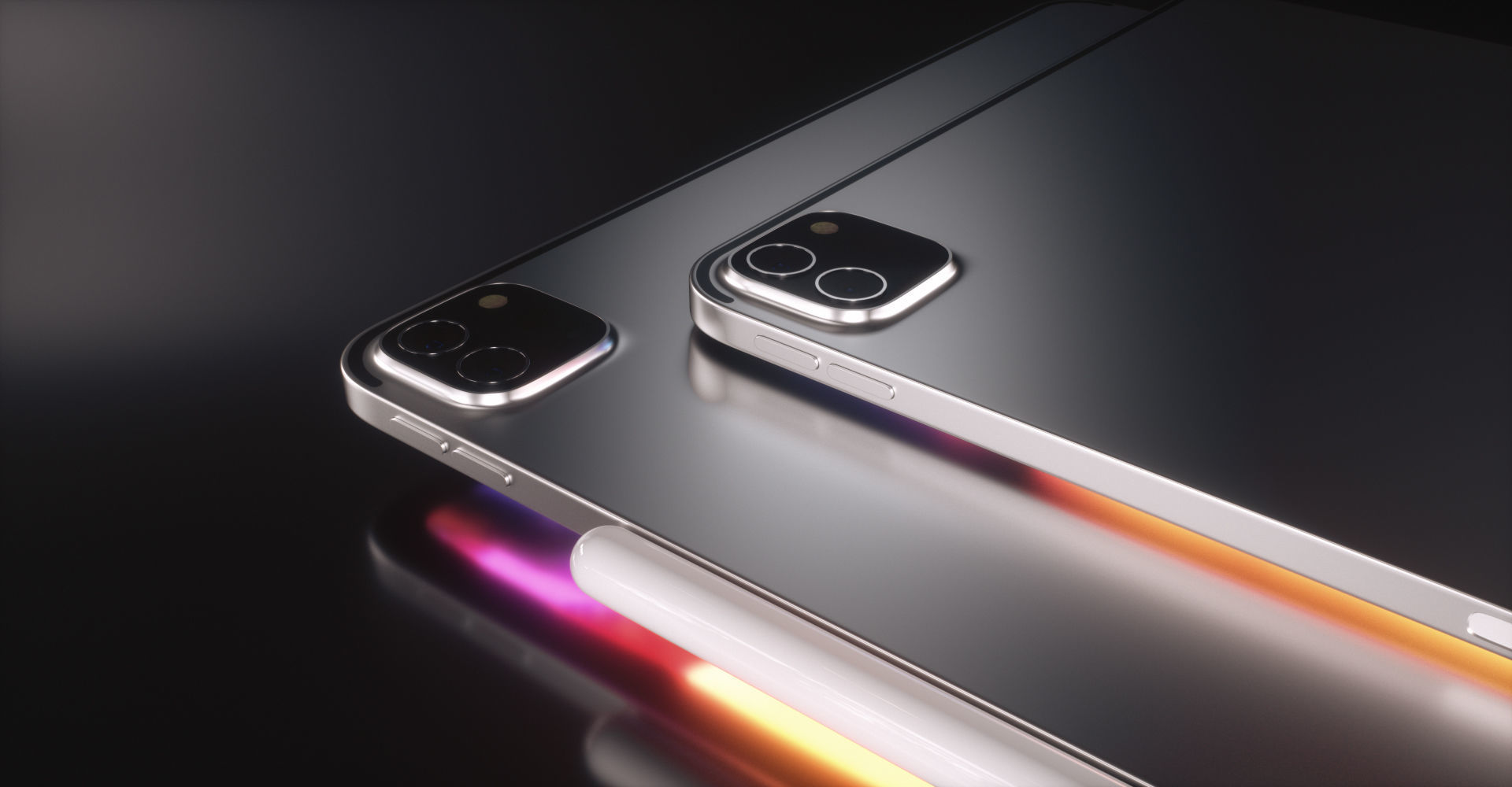 iPad Pro with Apple Pencil 2 Low-poly 3D model_4