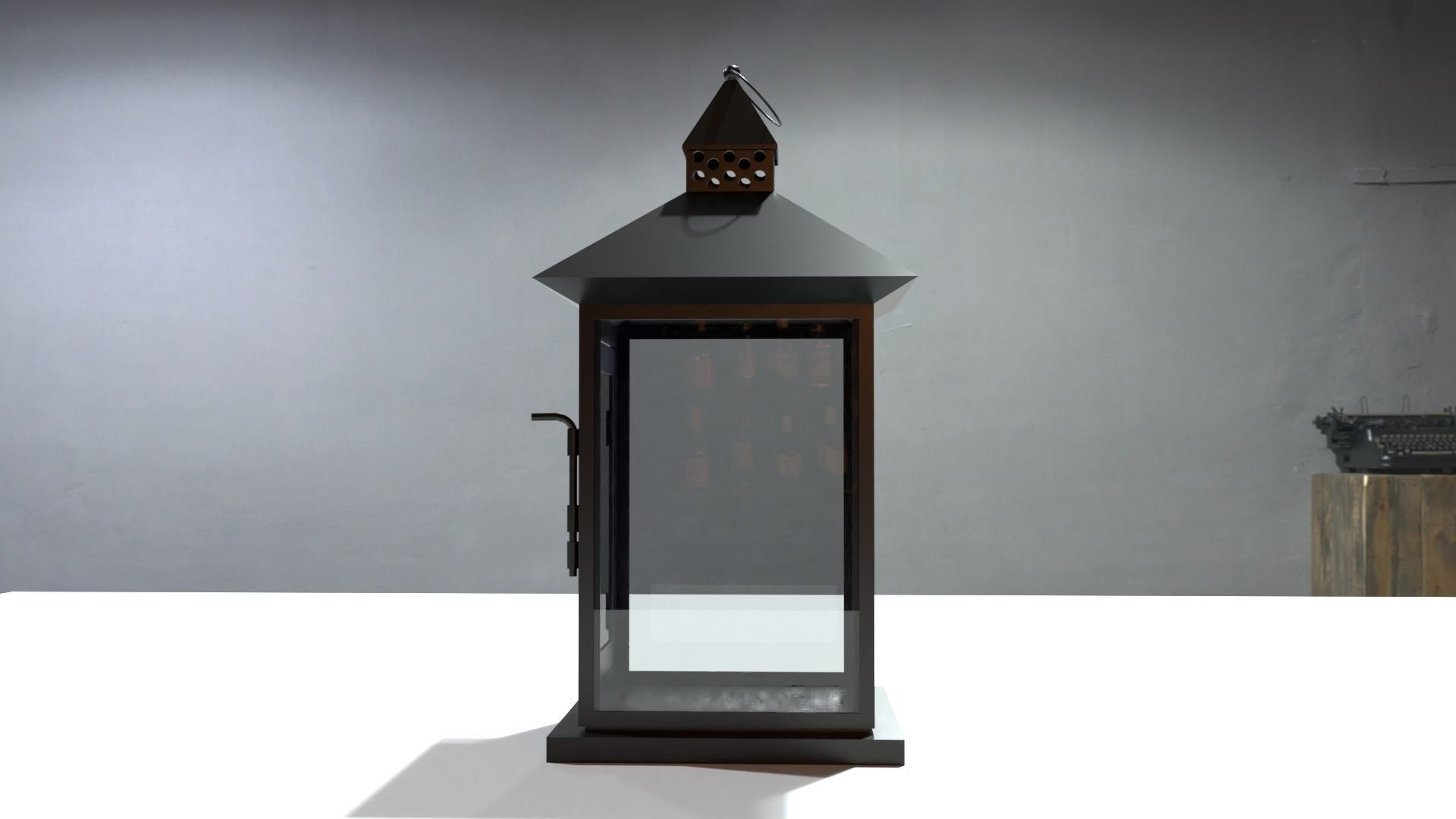 vintage lantern Low-poly 3D model_1