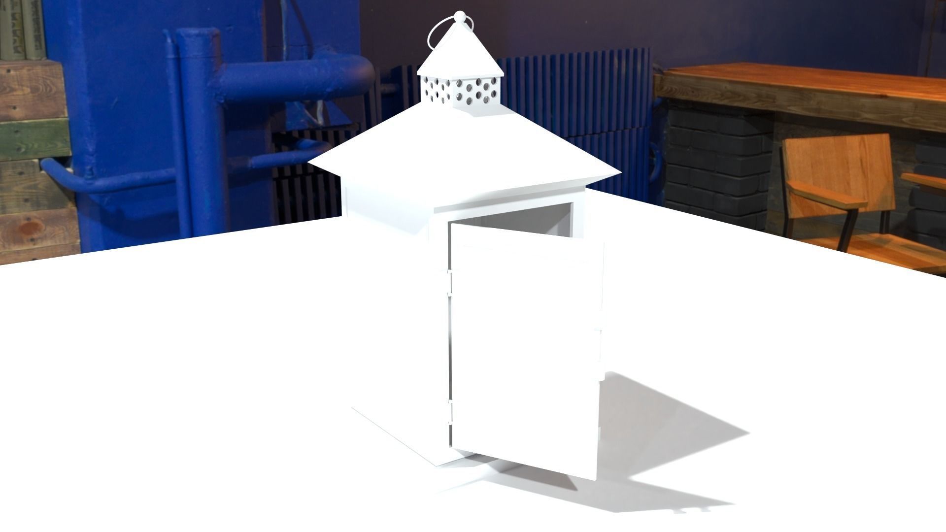 vintage lantern Low-poly 3D model_7