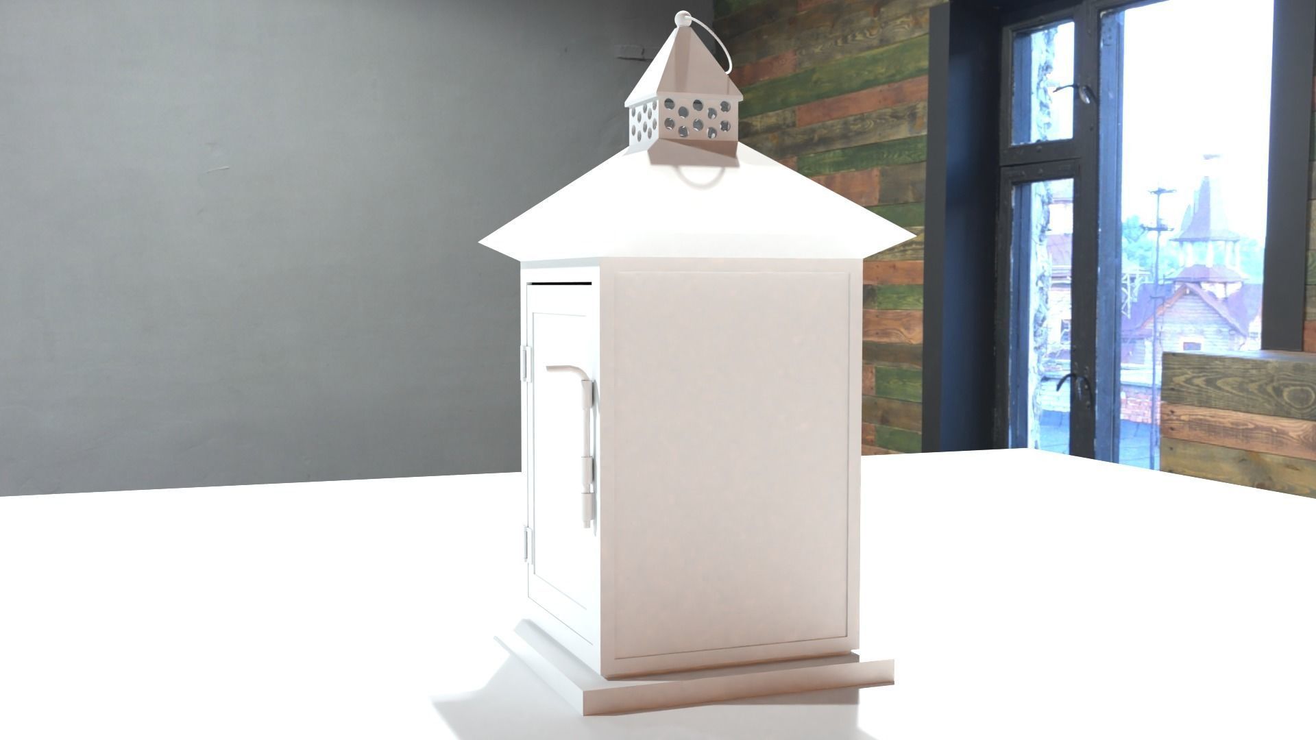 vintage lantern Low-poly 3D model_5