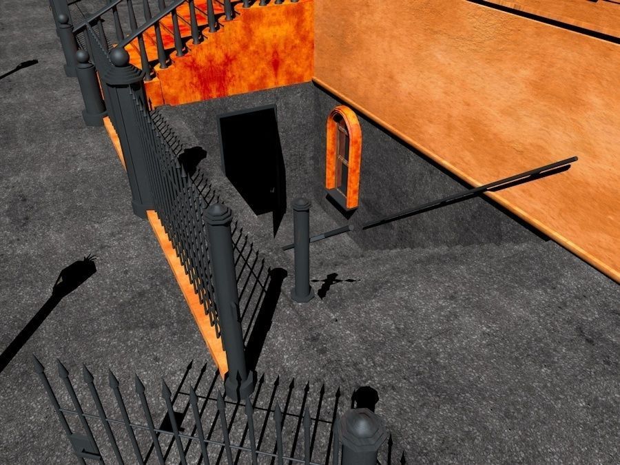 New York City Fancy Building Facade Low Poly Game Model Low-poly 3D model_11