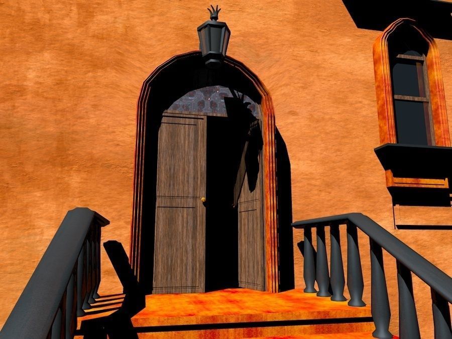 New York City Fancy Building Facade Low Poly Game Model Low-poly 3D model_7