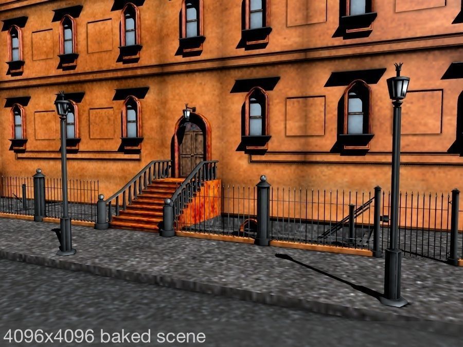 New York City Fancy Building Facade Low Poly Game Model Low-poly 3D model_9