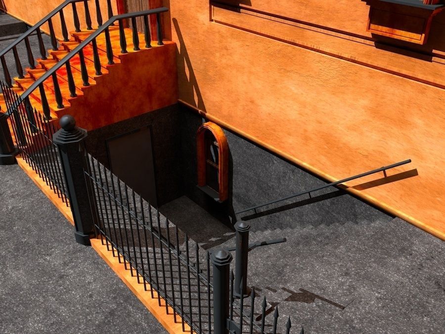 New York City Fancy Building Facade Low Poly Game Model Low-poly 3D model_3