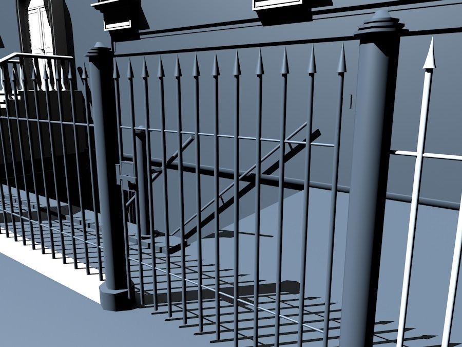 New York City Fancy Building Facade Low Poly Game Model Low-poly 3D model_12