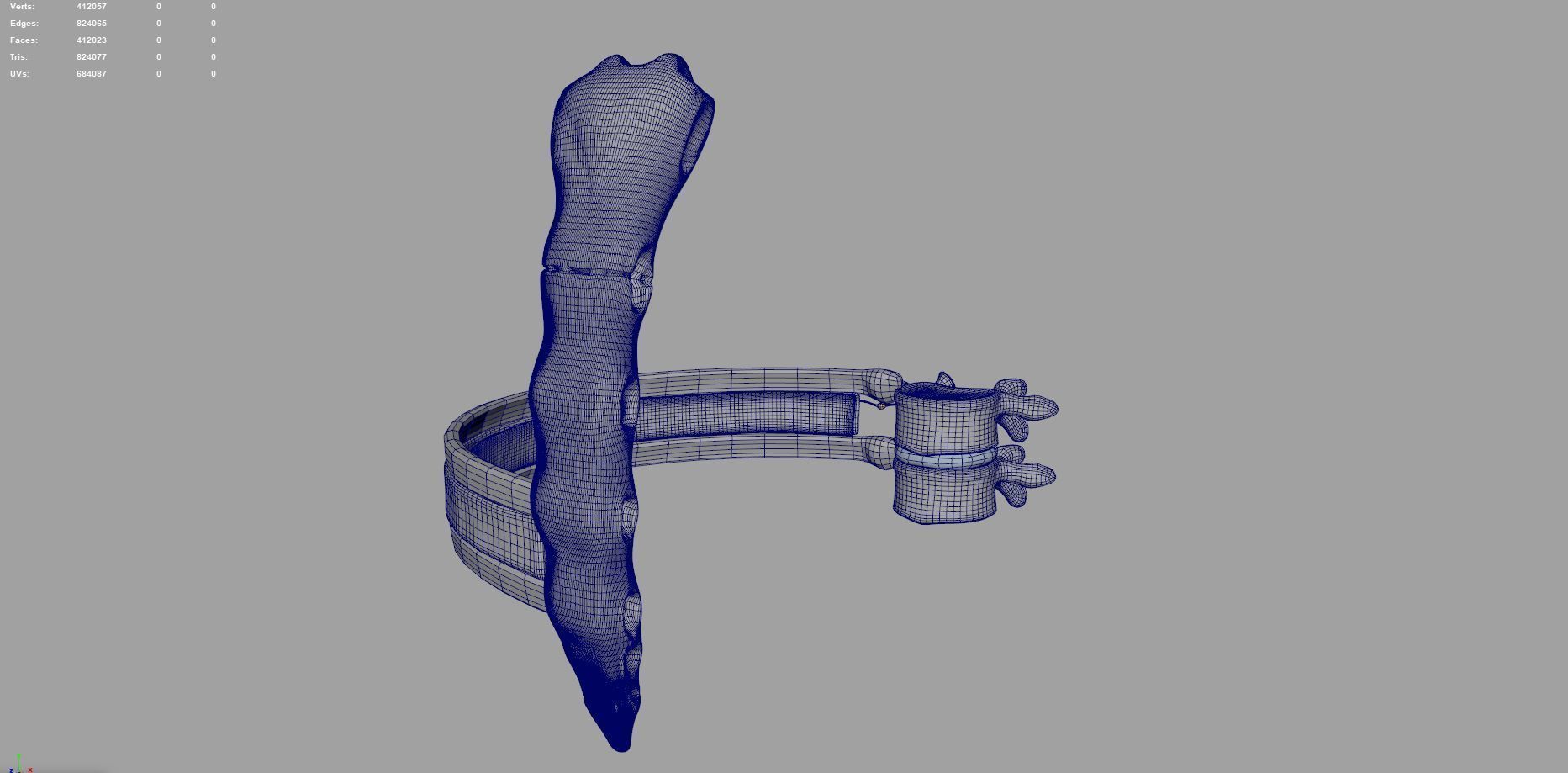 Spinal Disk nucleus pulposus sternum Low-poly 3D model_9