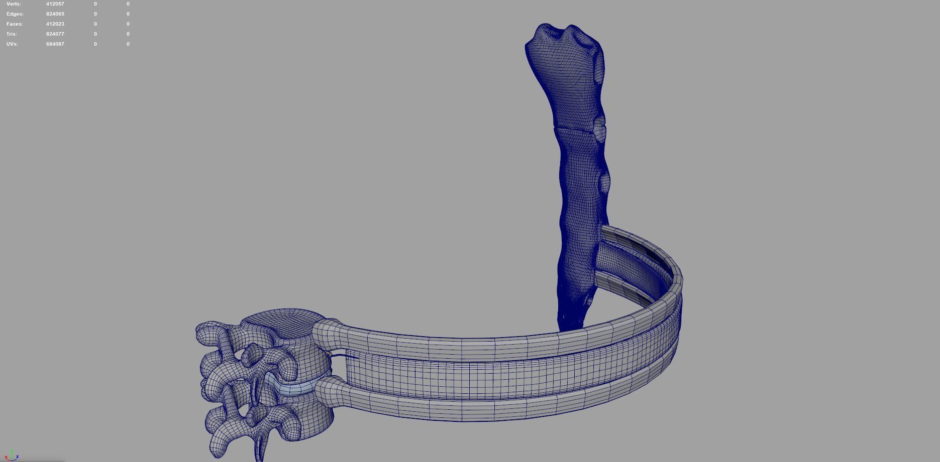 Spinal Disk nucleus pulposus sternum Low-poly 3D model_10