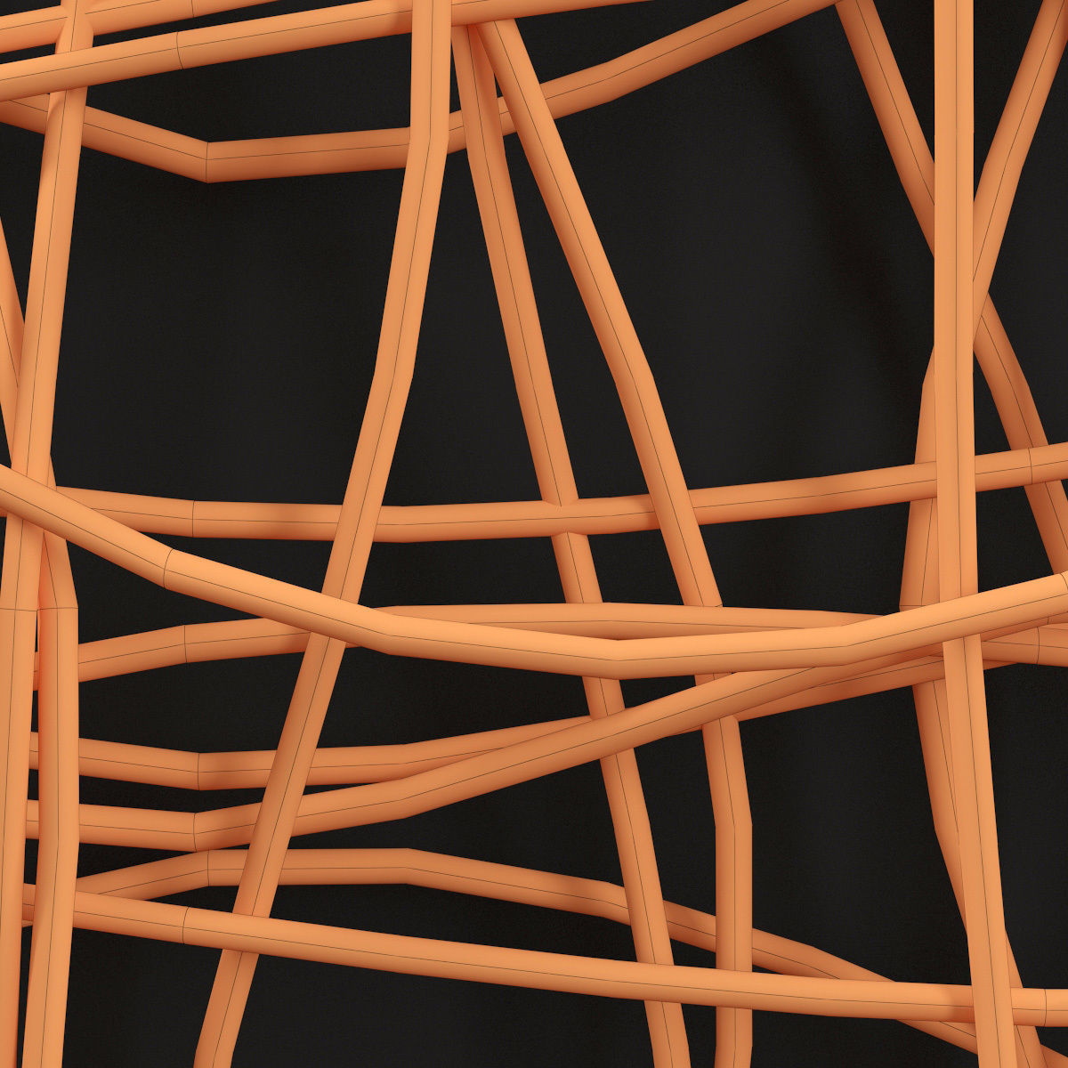 Wicker partition wall wood n1 3D model_14