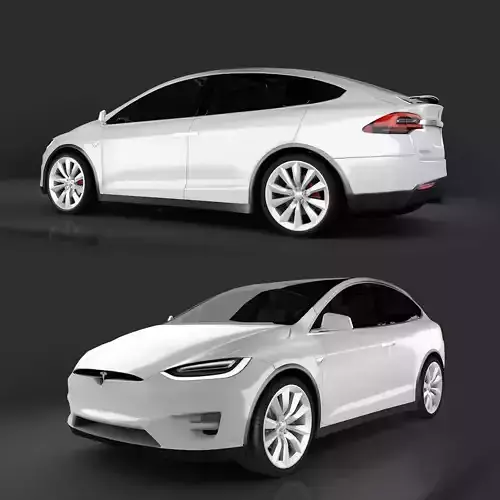 Tesla model x white  3D model