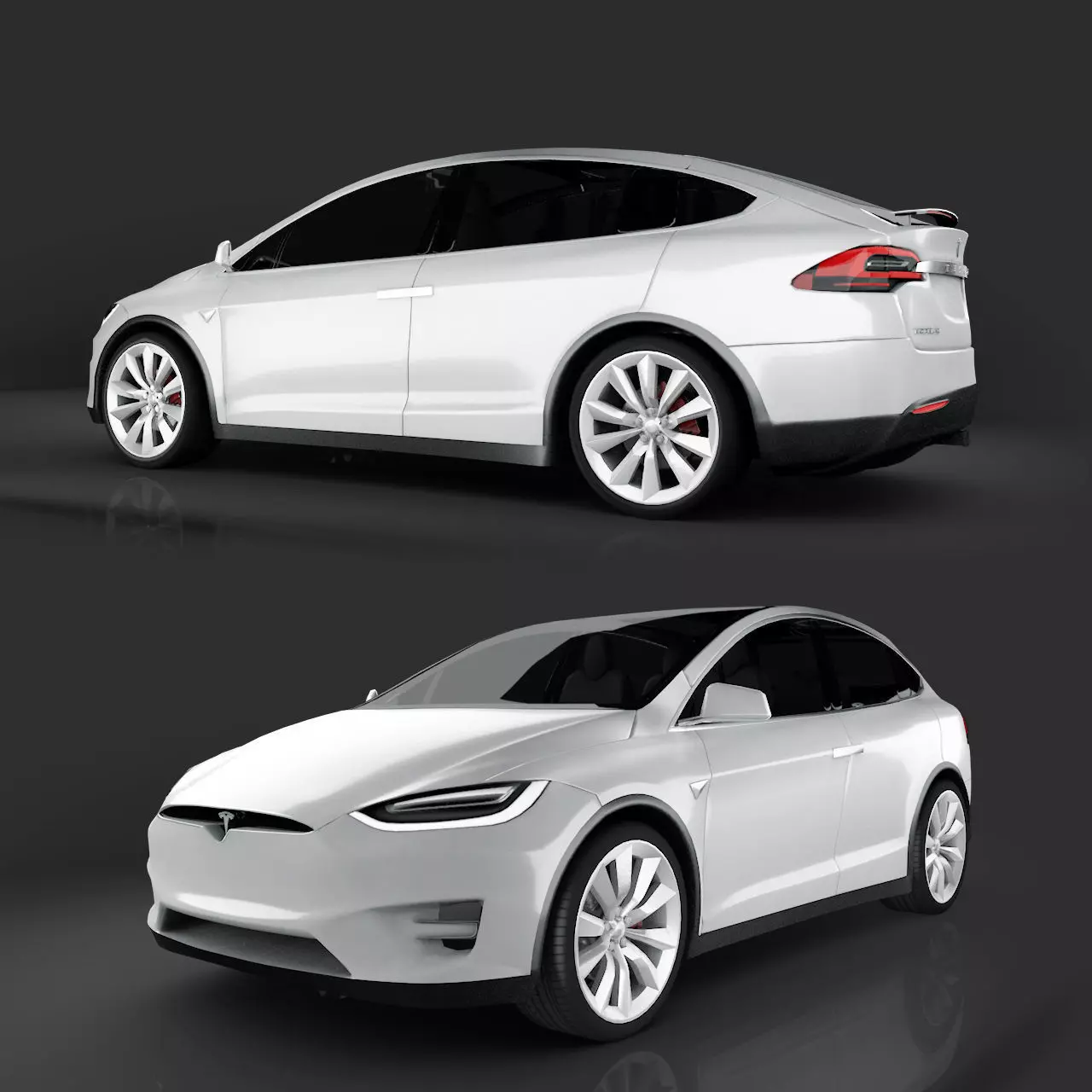 Tesla model x white 3D model