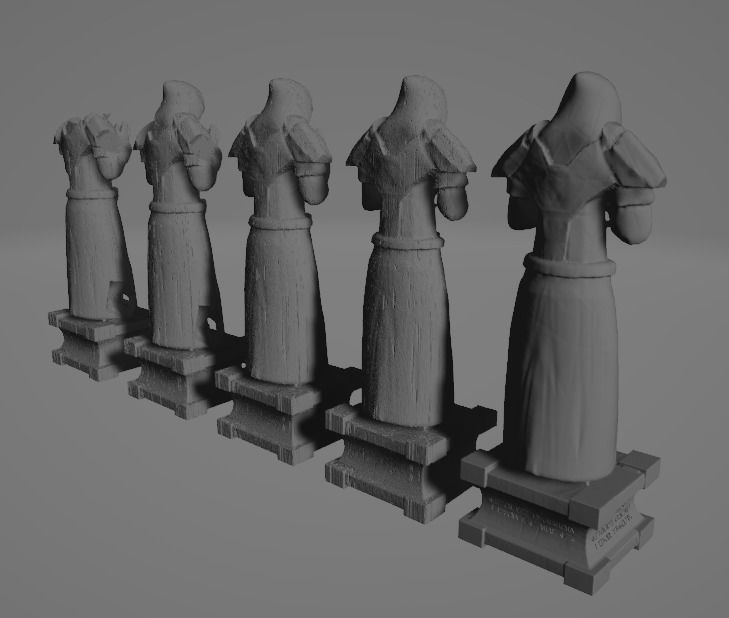 Jedi and Sith Statues - Weathered Worn or Fresh 3D print model_1