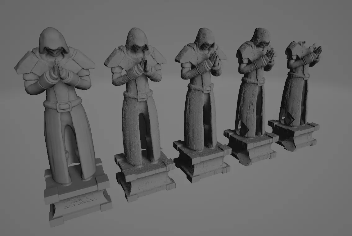 Jedi and Sith Statues - Weathered Worn or Fresh 3D print model_0