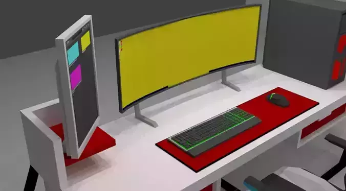 Low Poly Set Up Gaming 