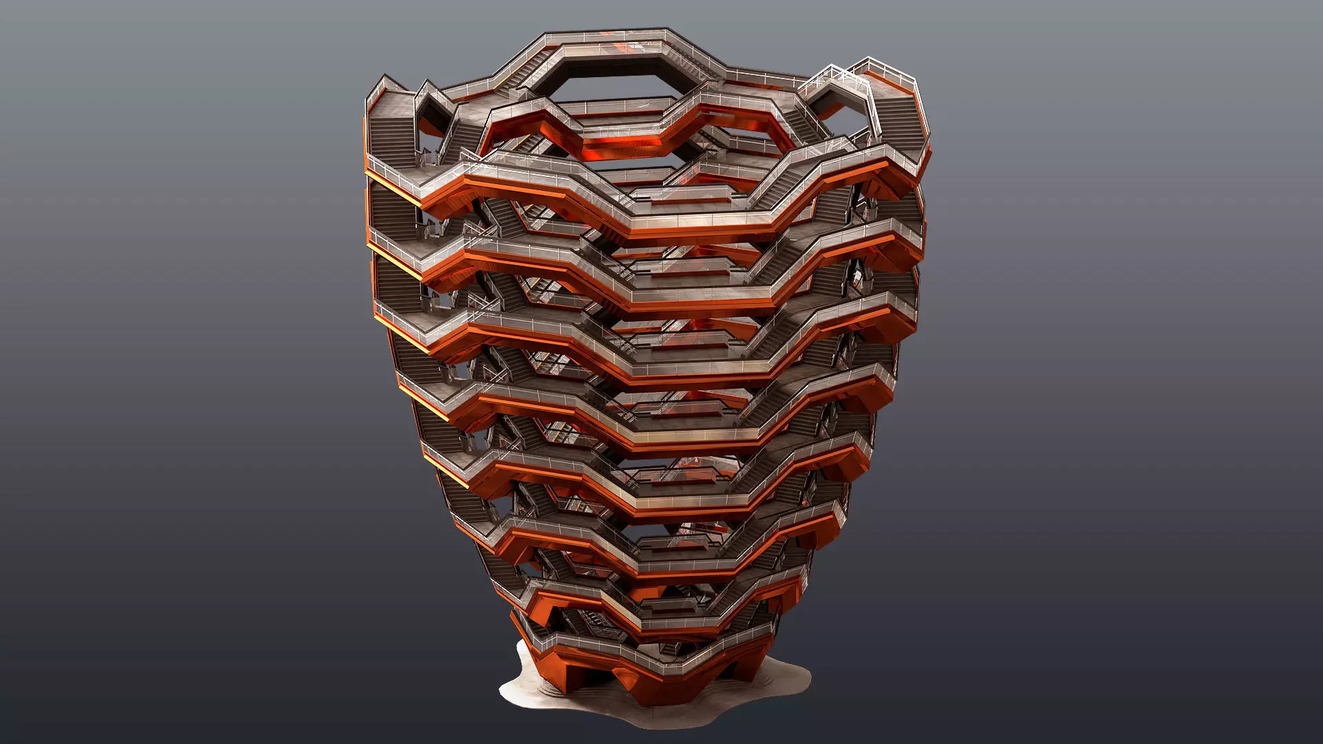 The Vessel Staircase Hudson Yards New York City 3D model_0