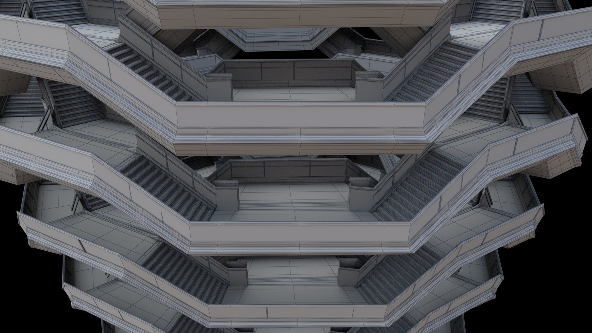 The Vessel Staircase Hudson Yards New York City 3D model_12