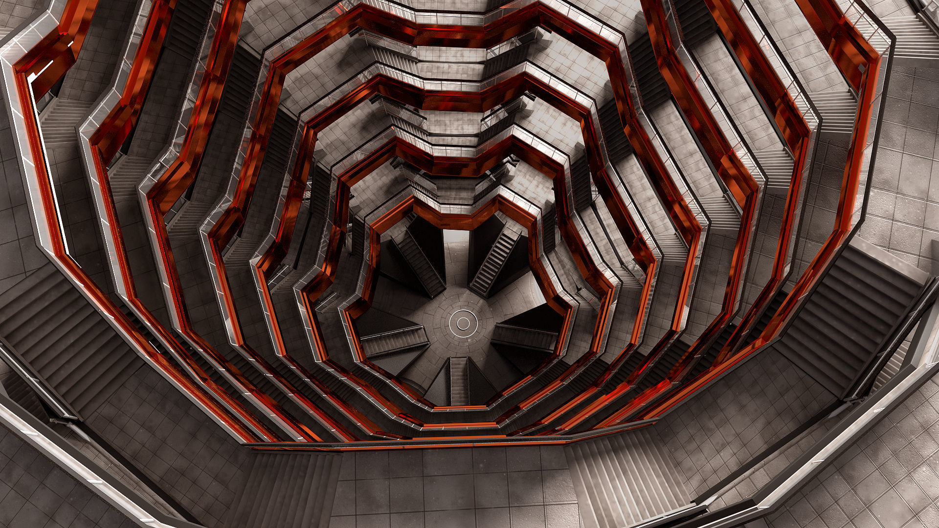 The Vessel Staircase Hudson Yards New York City 3D model_2