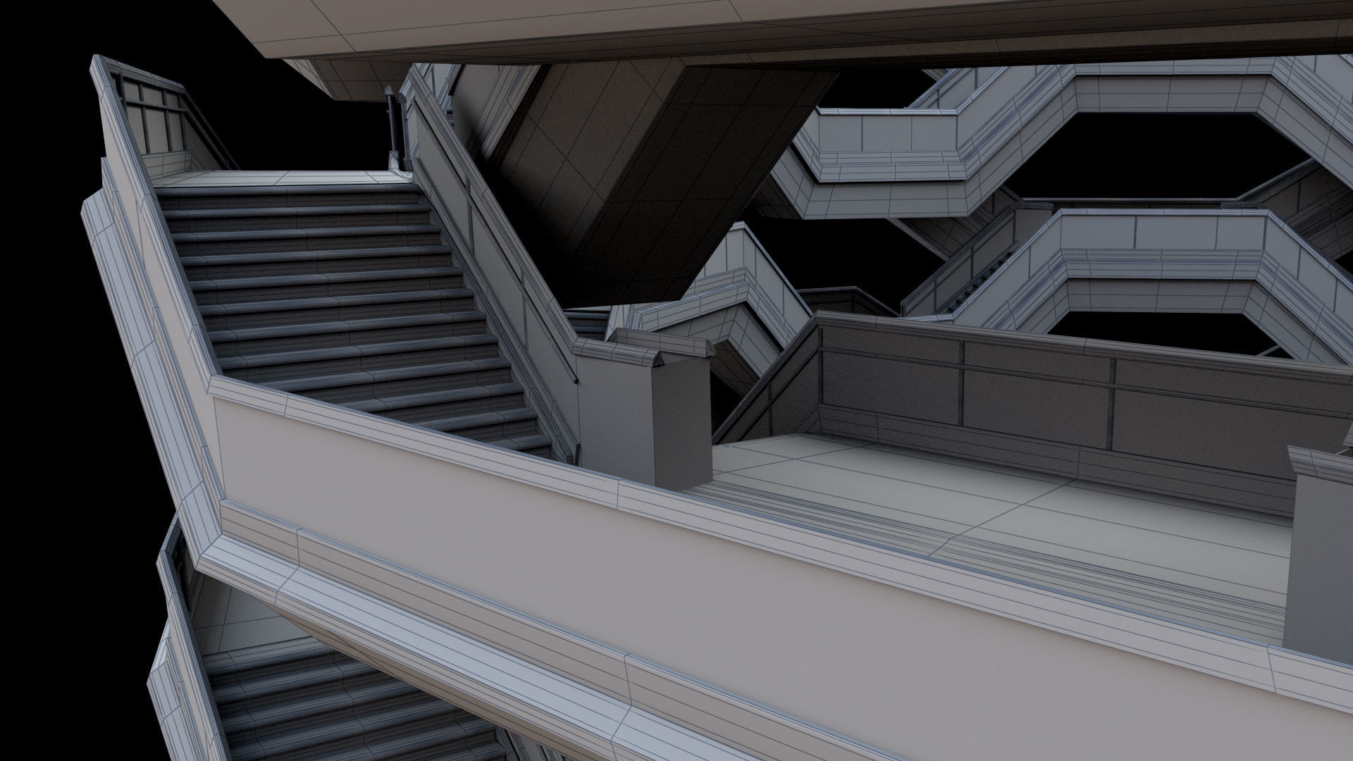 The Vessel Staircase Hudson Yards New York City 3D model_10