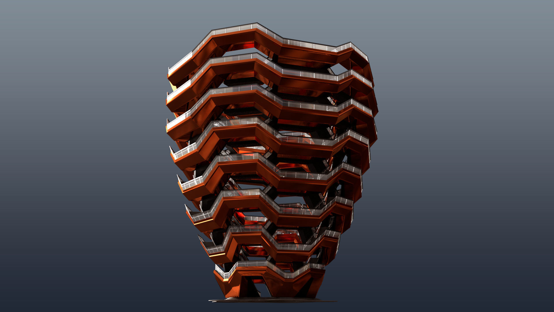 The Vessel Staircase Hudson Yards New York City 3D model_3