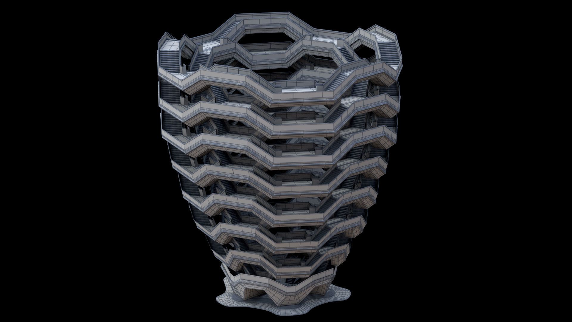 The Vessel Staircase Hudson Yards New York City 3D model_8