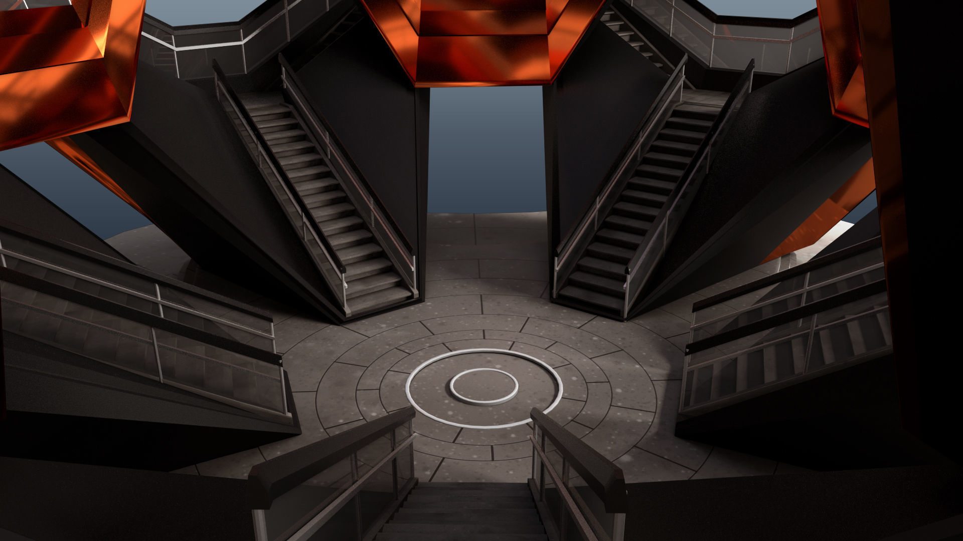 The Vessel Staircase Hudson Yards New York City 3D model_7