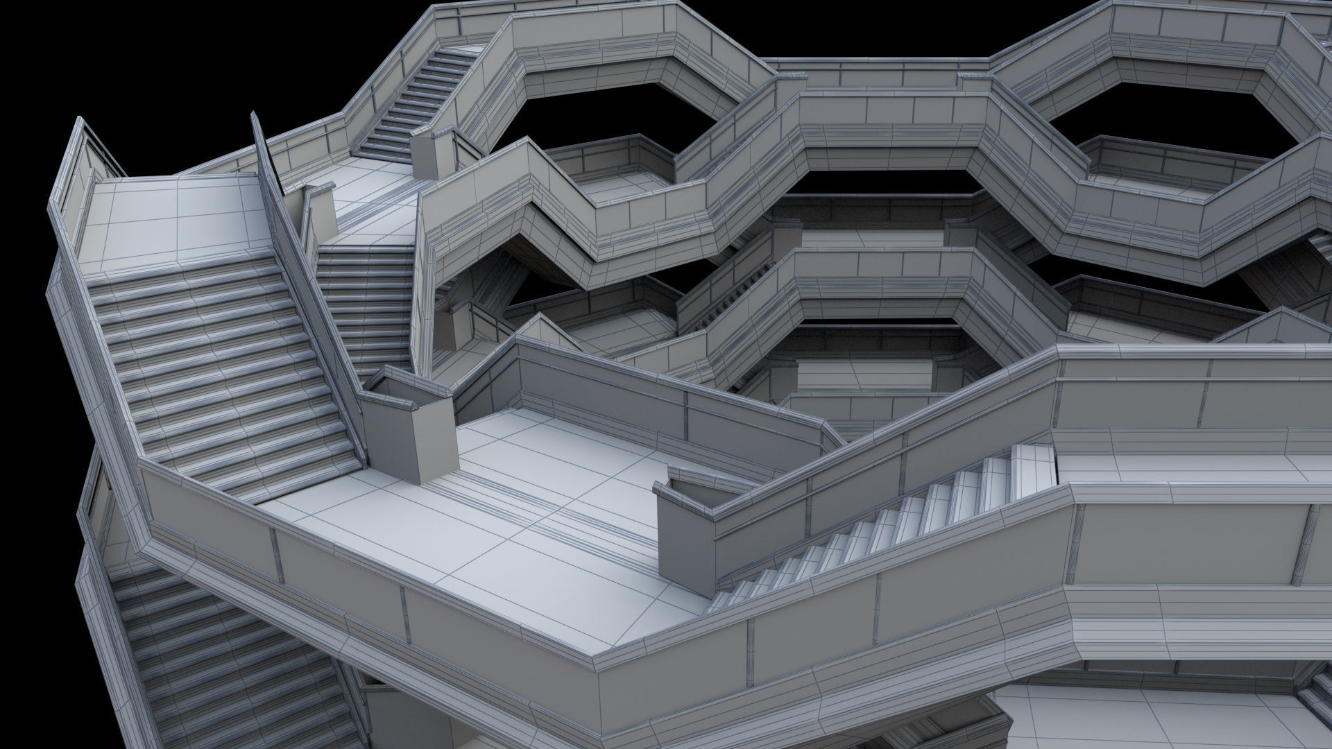 The Vessel Staircase Hudson Yards New York City 3D model_11