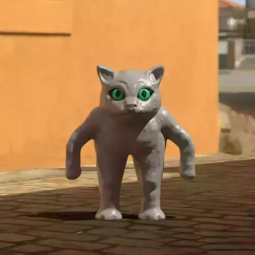 Meme Cat Miniature - Cute Cat STL File 3D Printable 3D print model