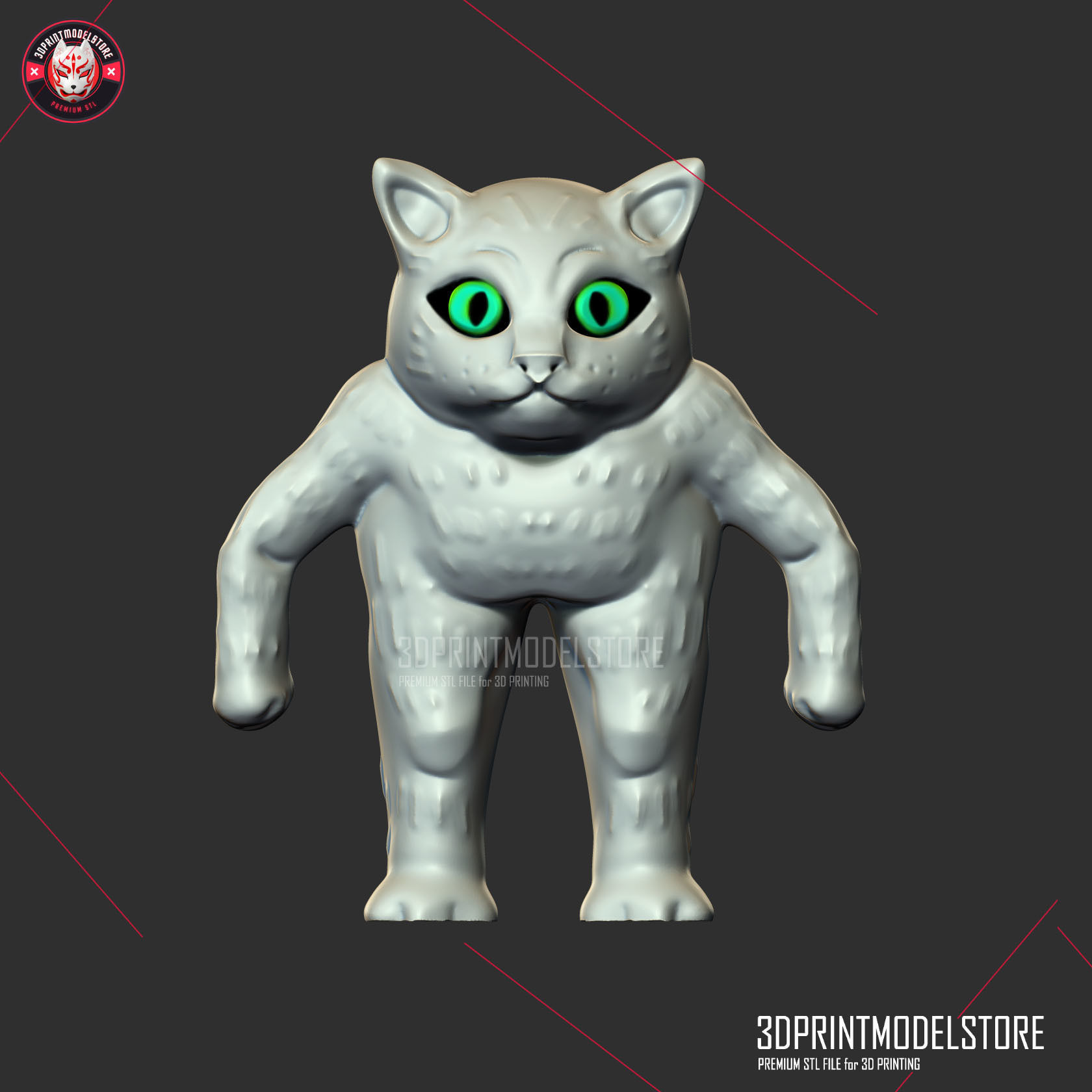 Meme Cat Miniature - Cute Cat STL File 3D Printable 3D print model_1