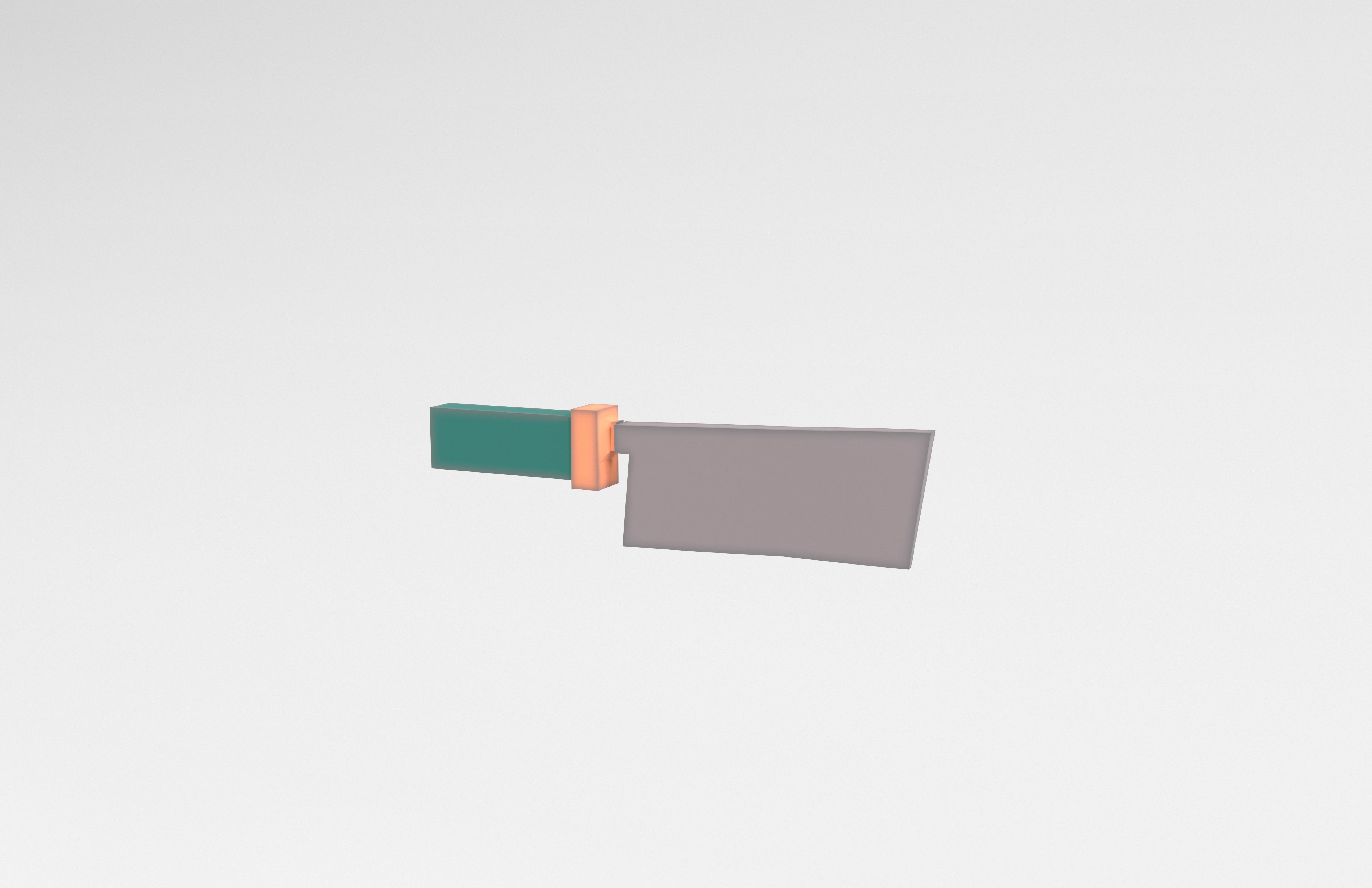 Low poly knife 011 Low-poly 3D model_2