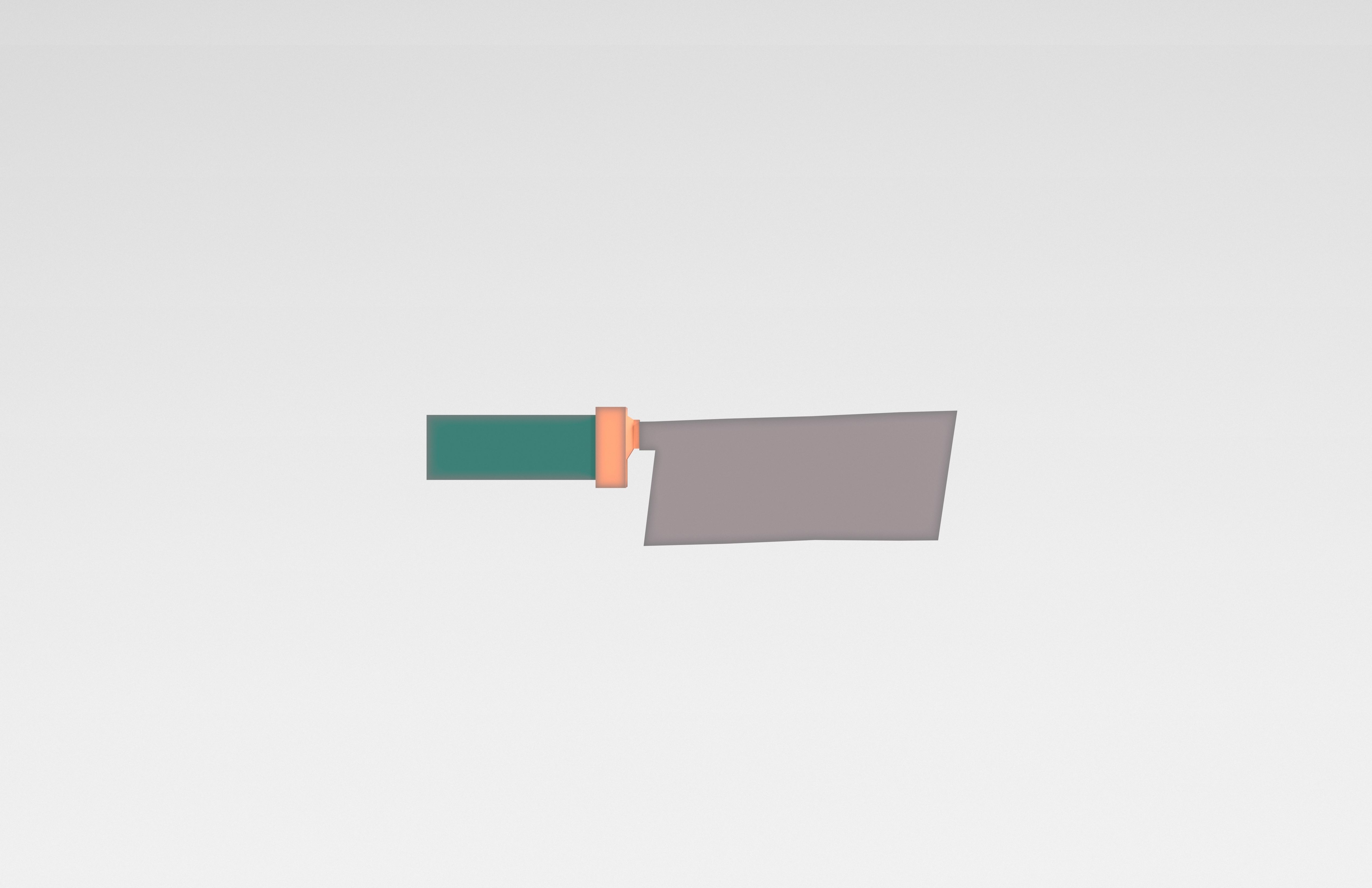 Low poly knife 011 Low-poly 3D model_1