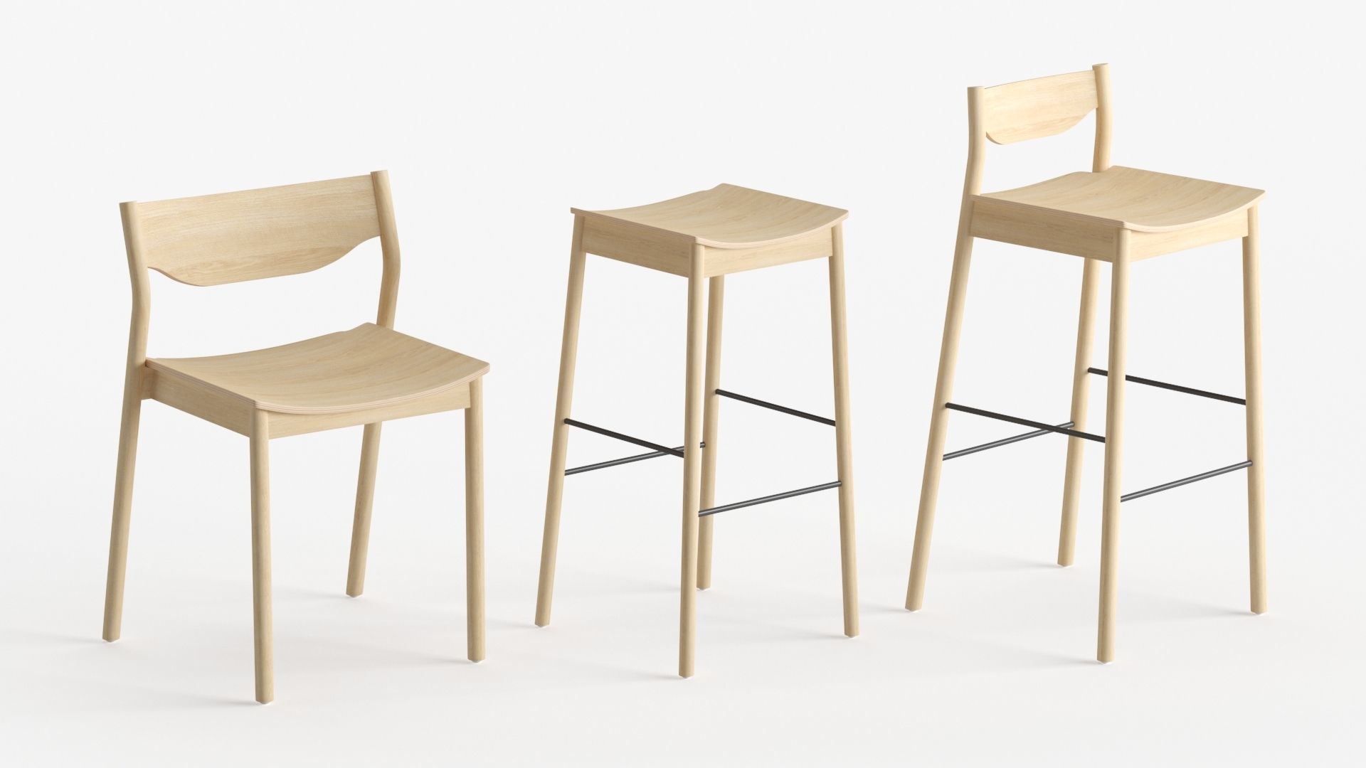 Tangerine chair collection 3D model_2