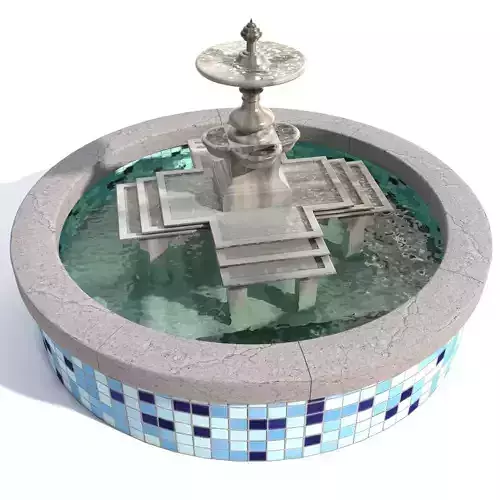 Fountain with water 3D model