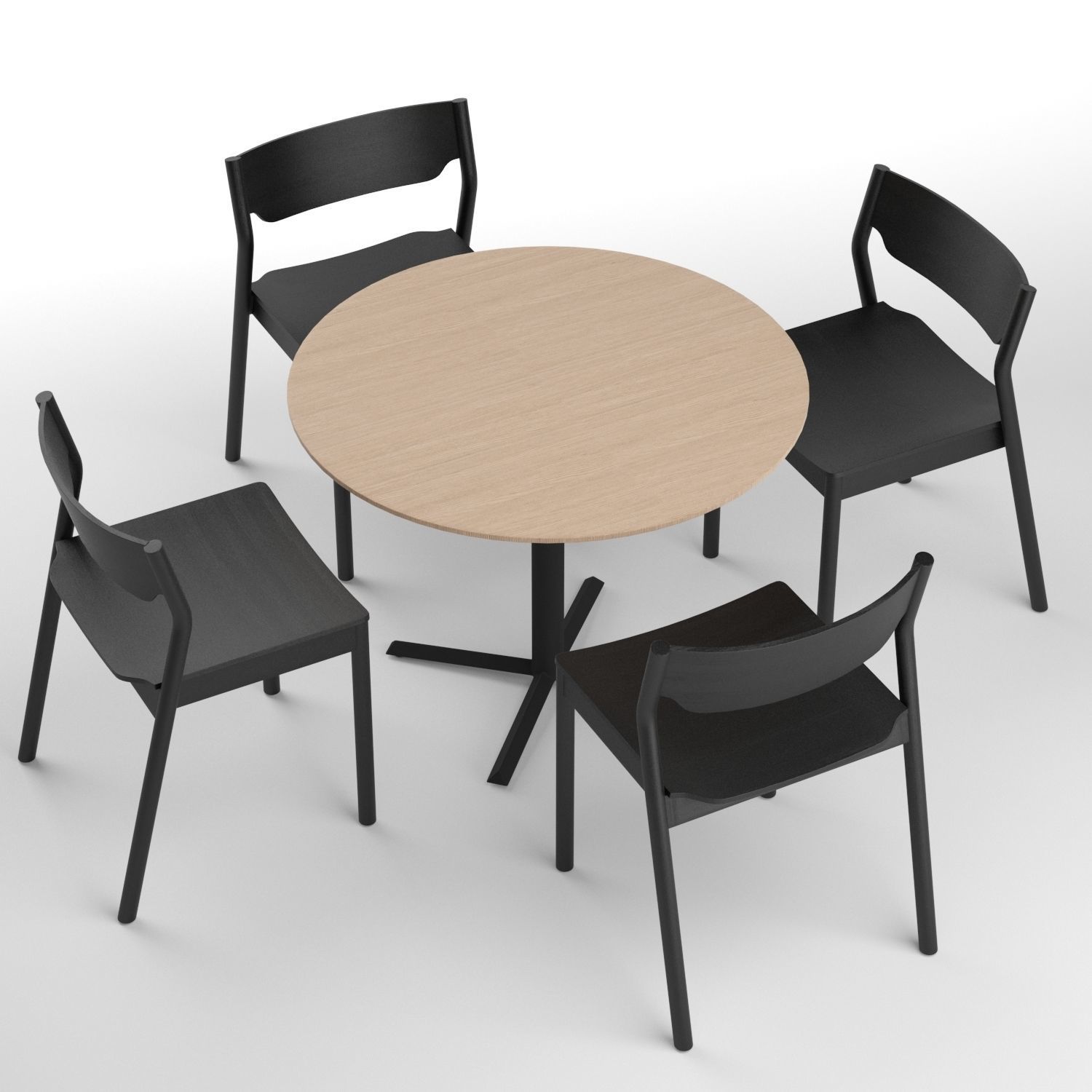 Tangerine chair with Morison table 3D model_1