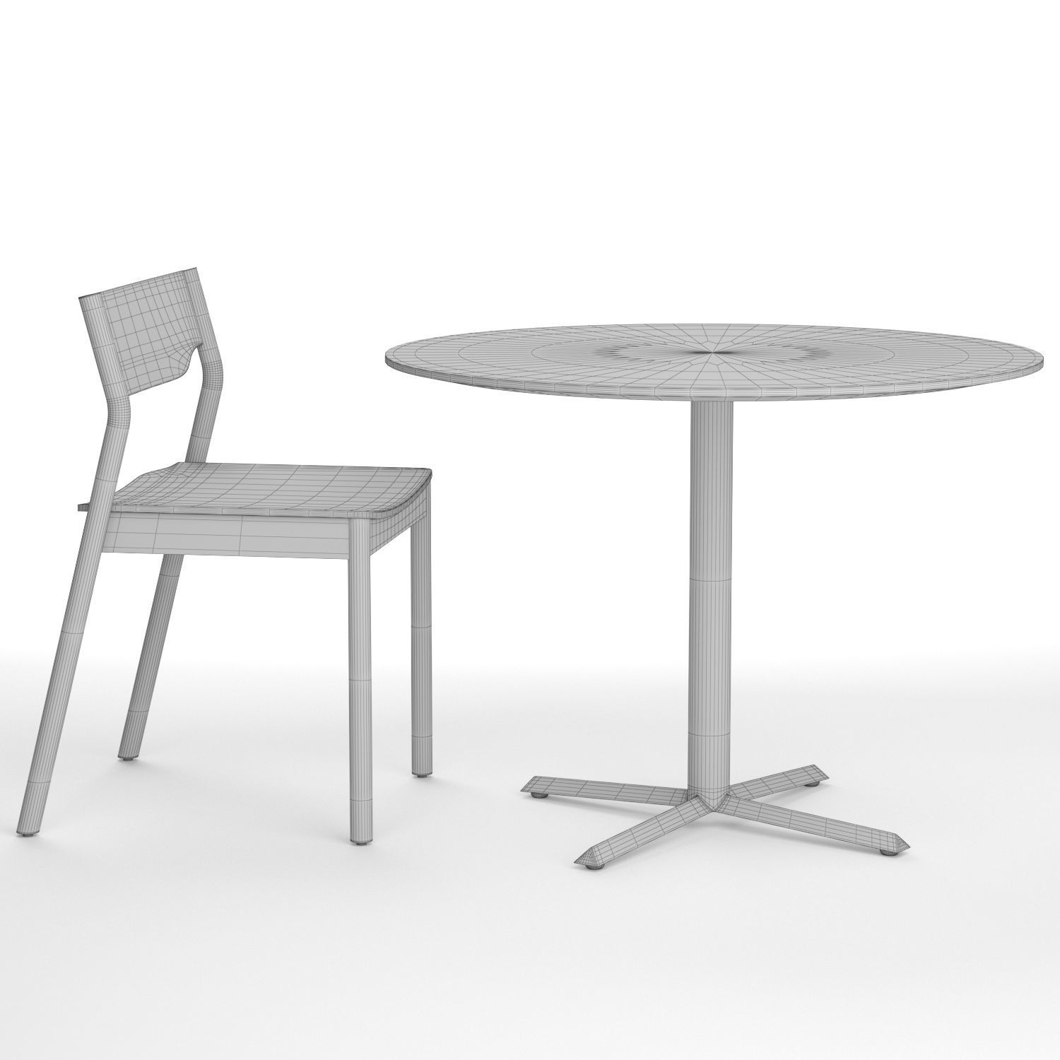Tangerine chair with Morison table 3D model_9