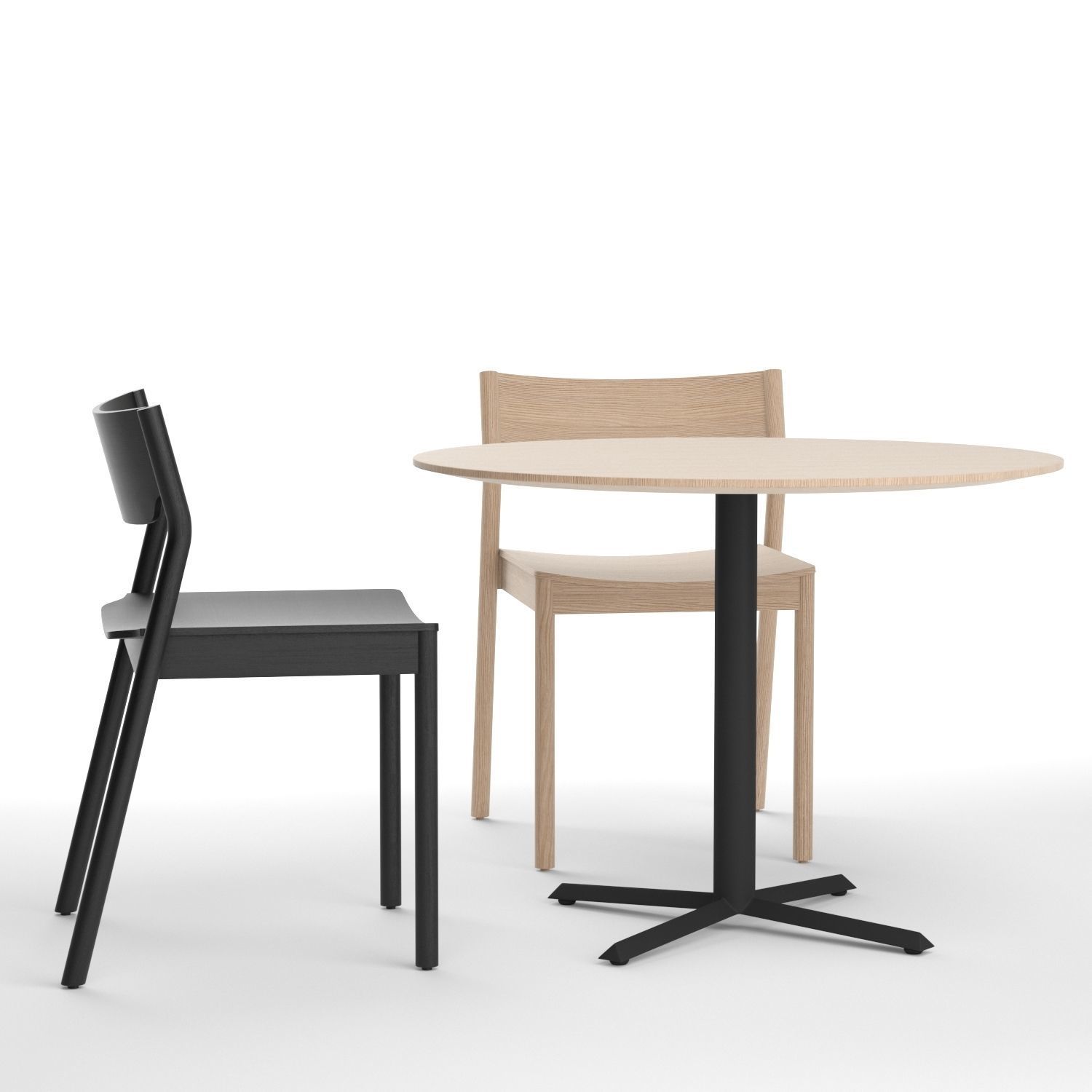 Tangerine chair with Morison table 3D model_3