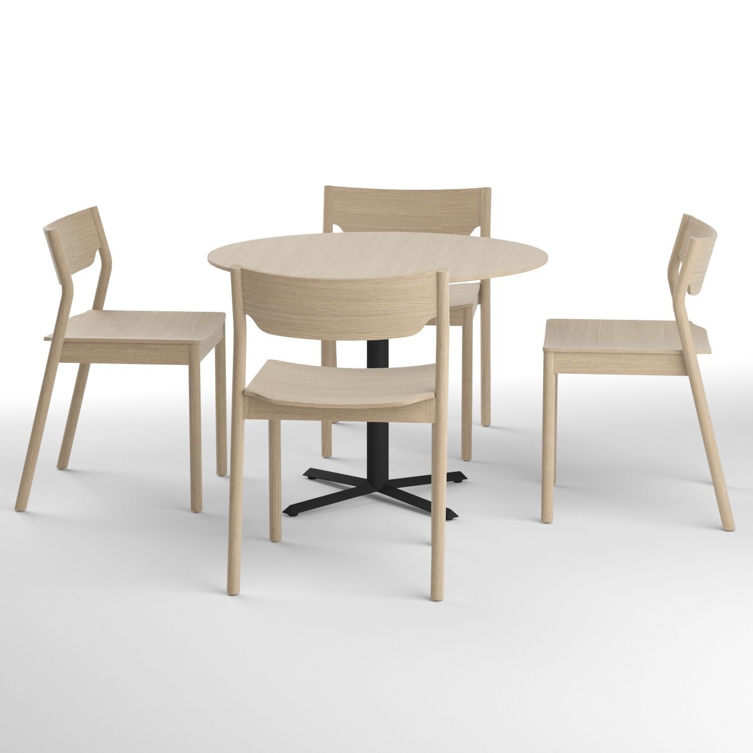 Tangerine chair with Morison table 3D model_2