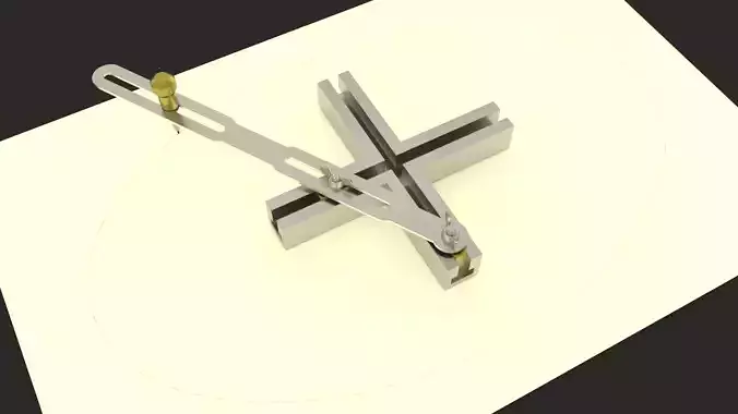 Ellipsograph metal cross 3D model